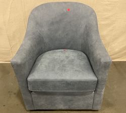 Open Box: Tillman Leather Swivel Armchair - Keystone Azure