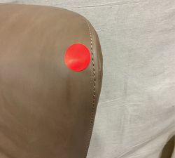 Open Box: Wells Leather Swivel Recliner - Churchfield Taupe, Brushed Nickel