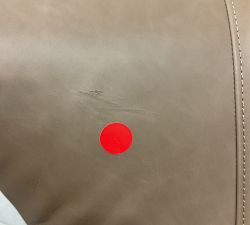 Open Box: Wells Leather Swivel Recliner - Churchfield Taupe, Brushed Nickel