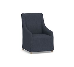 Open Box: York Slipcovered Dining Chair - Performance Heathered Tweed Indigo
