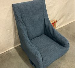 Open Box: York Slipcovered Dining Chair - Performance Heathered Tweed Indigo