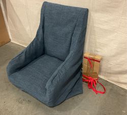 Open Box: York Slipcovered Dining Chair - Performance Heathered Tweed Indigo
