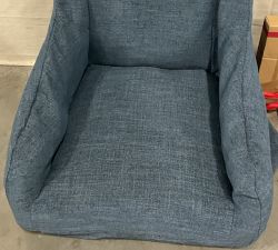 Open Box: York Slipcovered Dining Chair - Performance Heathered Tweed Indigo