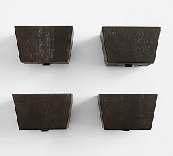 Open Box: York Upholstered Furniture Block Wood Feet, Set of 4 - Warm Black