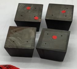 Open Box: York Upholstered Furniture Block Wood Feet, Set of 4 - Warm Black