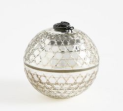 Open Box: Ornament Candlepot Disco Ball, Balsam Fir Vetiver, Large - Silver