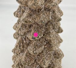 Open Box: Premium Flameless Trees, Xl (13" H) - Green Spruce, German Glitter