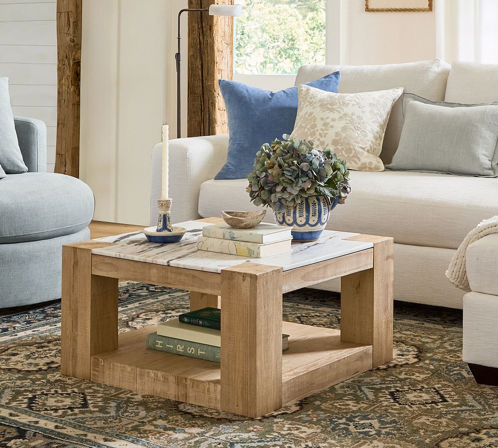 Rockport Square Marble Coffee Table (30") by Pottery Barn