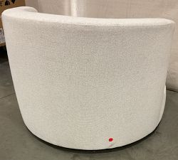 Open Box: Balboa Upholstered Swivel Armchair (40"), Polyester Wrapped Cushions - Performance Boucle Oatmeal