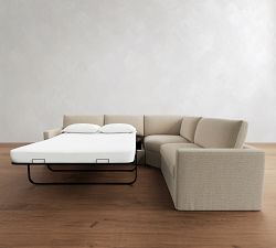 Westwood Slim Arm Slipcovered 3-Piece Wedge Sleeper Sectional (124")