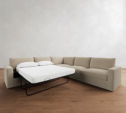 Westwood Square Arm 3-Piece L-Shaped Wedge Sleeper Sectional (127")