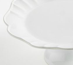 Monique Lhuillier Juliana Scalloped Stoneware Cake Stand
