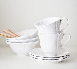 Monique Lhuillier Juliana Scalloped Mugs - Set of 4