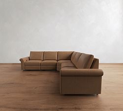 Westwood Roll Arm Leather Power Reclining L-Shaped Sectional (122")