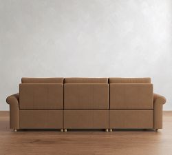 Westwood Roll Arm Leather Power Reclining Sofa (84"&ndash;116")