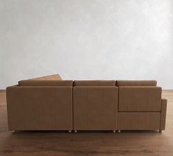 Westwood Slim Arm Leather Power Reclining L-Shaped Sectional (117")