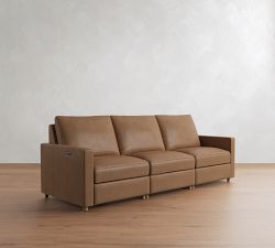 Westwood Slim Arm Leather Power Reclining Sofa (73"&ndash;106")