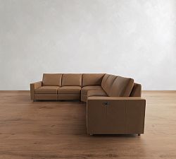 Westwood Square Arm Leather Power Reclining L-Shaped Sectional (119")