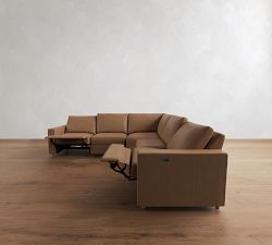 Westwood Square Arm Leather Power Reclining L-Shaped Sectional (119")