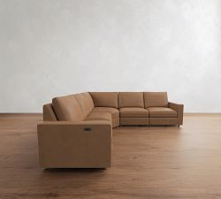 Westwood Square Arm Leather Power Reclining L-Shaped Sectional (119")
