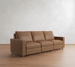 Westwood Square Arm Leather Power Reclining Sofa (78"&ndash;110")