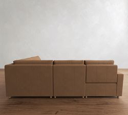 Westwood Square Arm Leather Reversible Power Reclining Sectional (119")