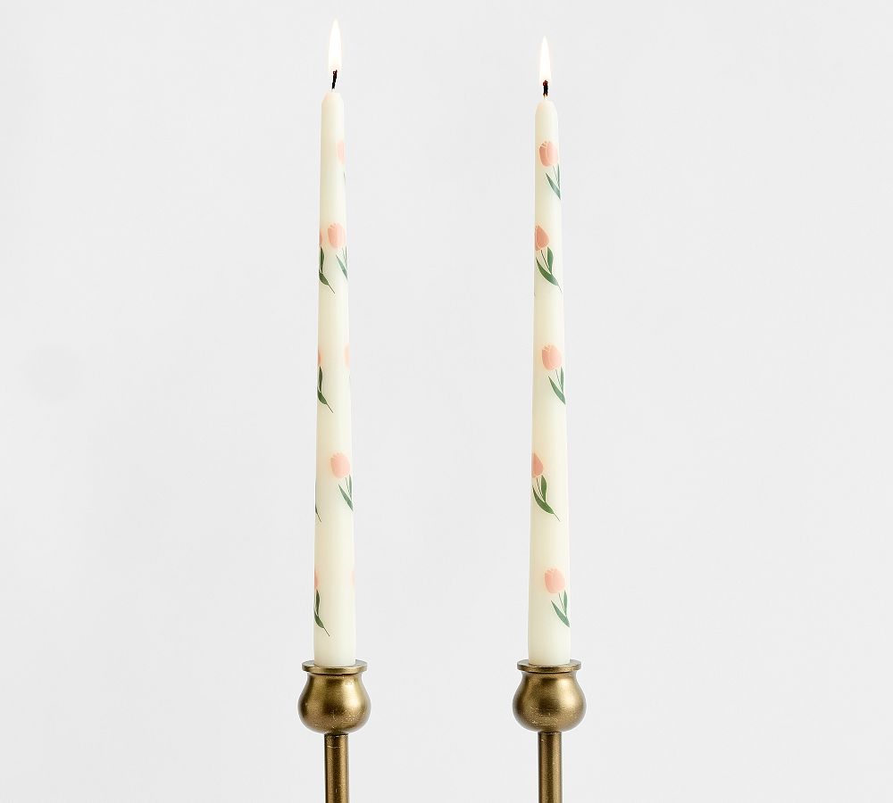 Pattern Taper Candles - Set of 2