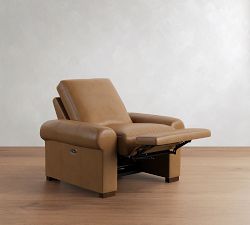 Turner Roll Arm Leather Power Recliner