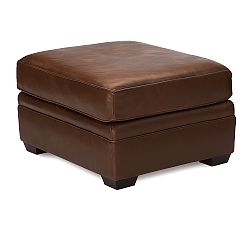 Open Box: Pearce Leather Ottoman - Performance Caramel, Espresso
