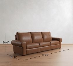Big Sur Roll Arm Leather Power Reclining Sofa (84"&ndash;116")