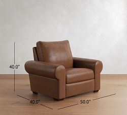 Big Sur Roll Arm Leather Power Recliner