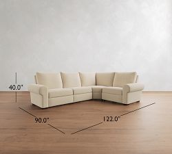 Big Sur Roll Arm Reversible Power Reclining Sectional (122")