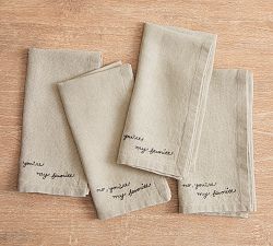 Favorite Embroidered Linen Napkins - Mixed Set of 4