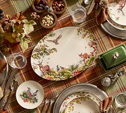 Fantastical Forest Stoneware Oval Serving Platter