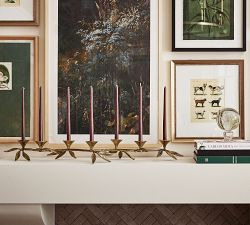 Botanical Forged Iron Candle Holder 