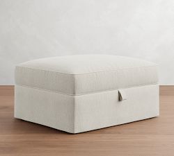 Pearce Square Arm Slipcovered Sectional Storage Ottoman
