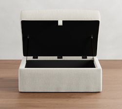 Pearce Square Arm Slipcovered Sectional Storage Ottoman