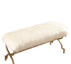 Dana Point Faux Fur Bench (42")