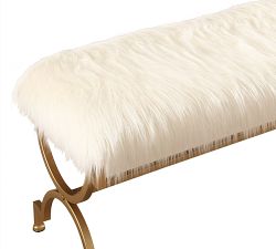 Dana Point Faux Fur Bench (42")
