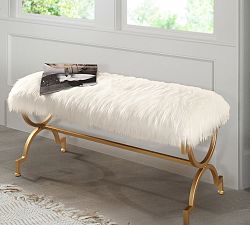 Dana Point Faux Fur Bench (42")