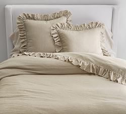 Open Box: Belgian Flax Linen Fringe Ruffle Duvet Cover