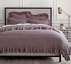 OPEN BOX: Belgian Flax Linen Fringe Ruffle Duvet Cover
