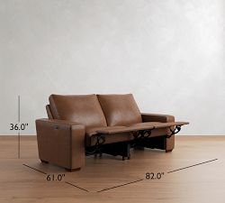 Big Sur Square Arm Leather Power Reclining Sofa - Thumbnail 3