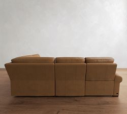 Turner Roll Arm Leather Reversible Power Reclining Sectional (120")