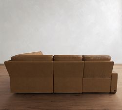 Turner Square Arm Leather Power Reclining L-Shaped Sectional (117")