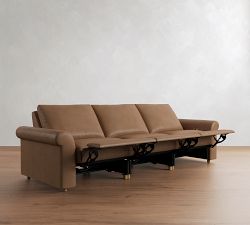 Westwood Roll Arm Leather Power Reclining Sofa (84"&ndash;116")