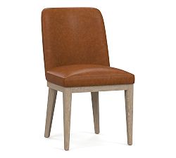 Open Box: Layton Leather Dining Side Chair - Statesville Caramel, Seadrift