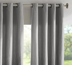 Open Box: Sunbrella® Solid Outdoor Grommet Curtain, 50"W x 108"L - Volt Silver