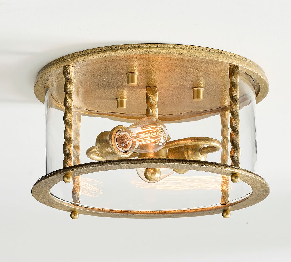 Valley Metal Indoor/Outdoor Lantern Flush Mount (17") by Pottery Barn