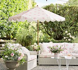 LoveShackFancy Premium 9' Round Outdoor Patio Umbrella